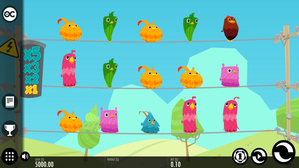 Screenshot of Birds On A Wire slot from Thunderkick