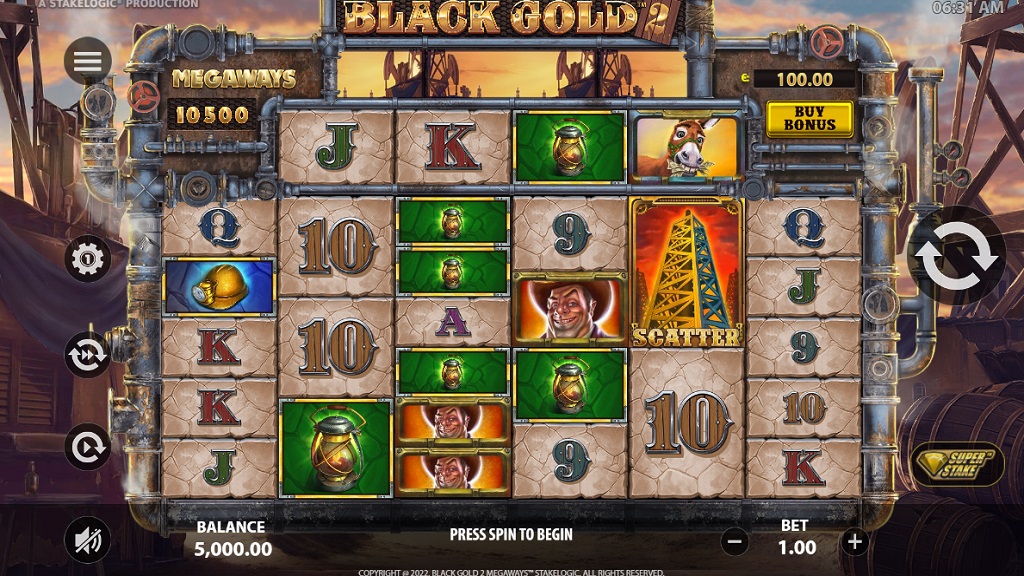 Screenshot of Black Gold Megaways 2 slot from StakeLogic