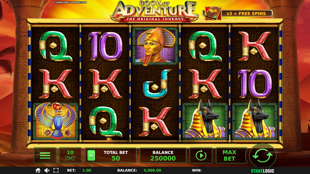 Screenshot of Book of Adventure slot from StakeLogic