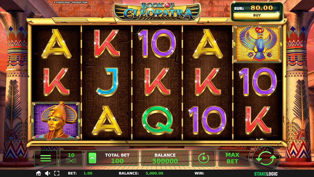 Screenshot of Book of Cleopatra slot from StakeLogic