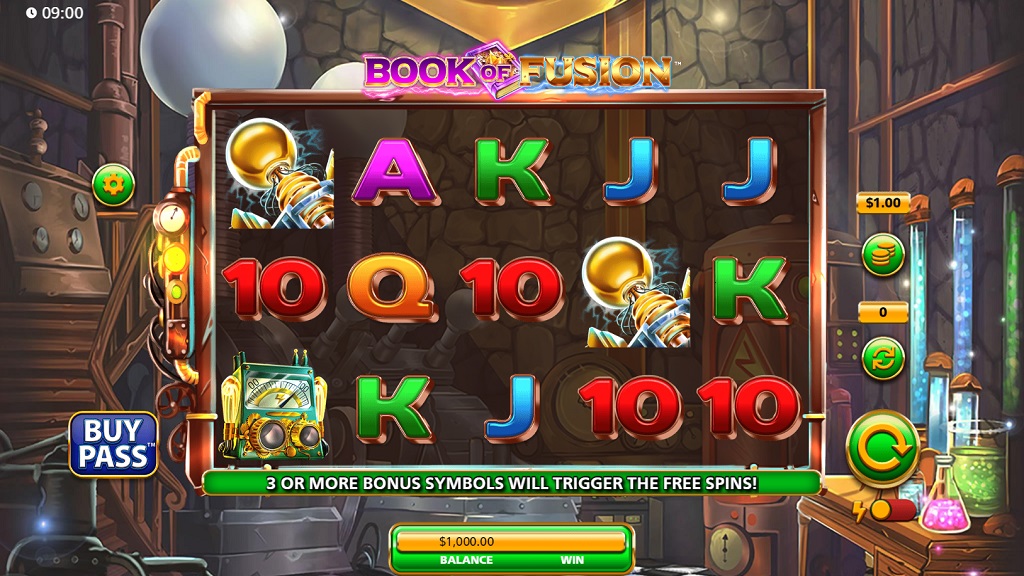 Screenshot of Book of Fusion slot from SG Gaming