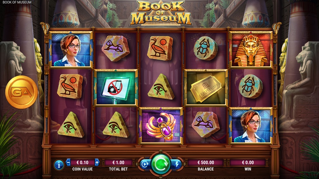Screenshot of Book of Museum slot from GameArt
