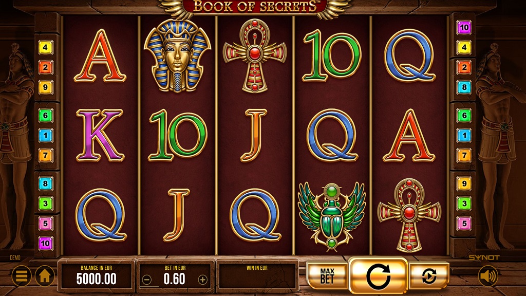 Screenshot of Book of Secrets slot from Synot