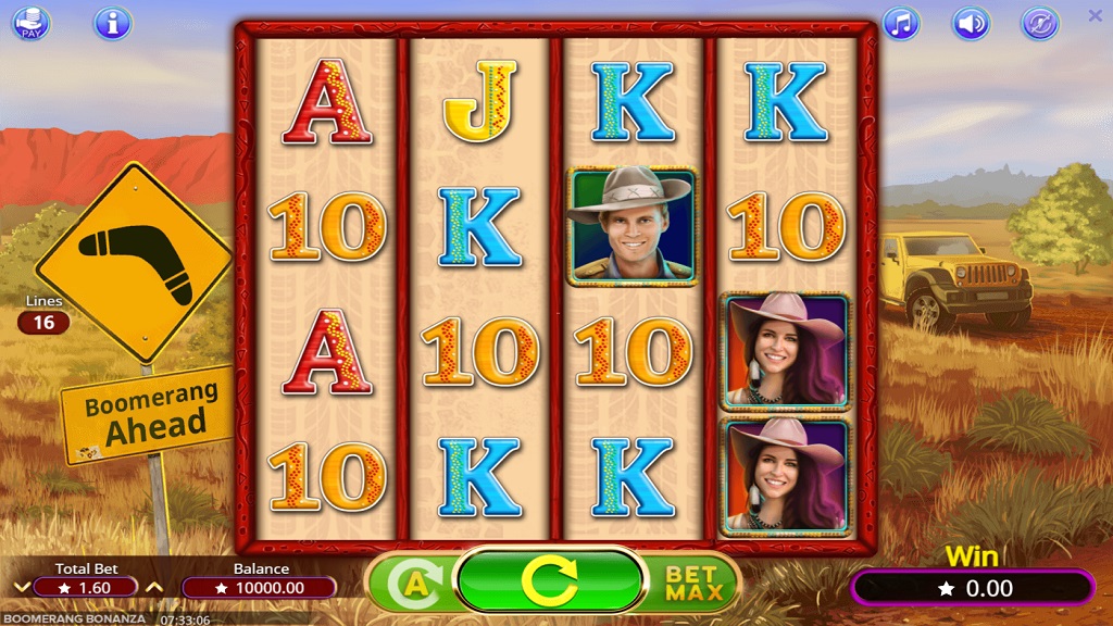 Screenshot of Boomerang Bonanza slot from Booming Games