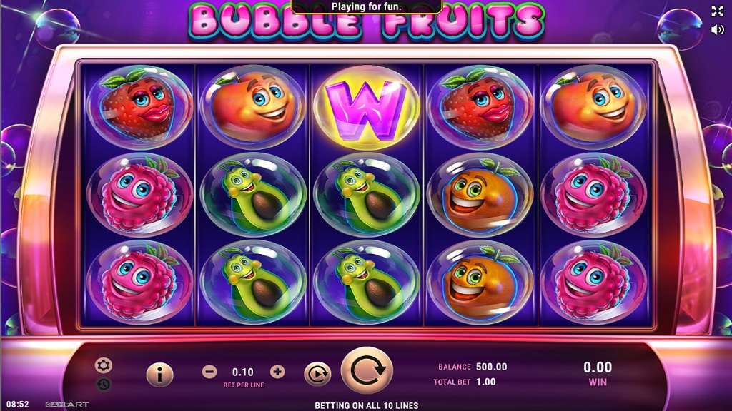 Screenshot of Bubble Fruits slot from GameArt