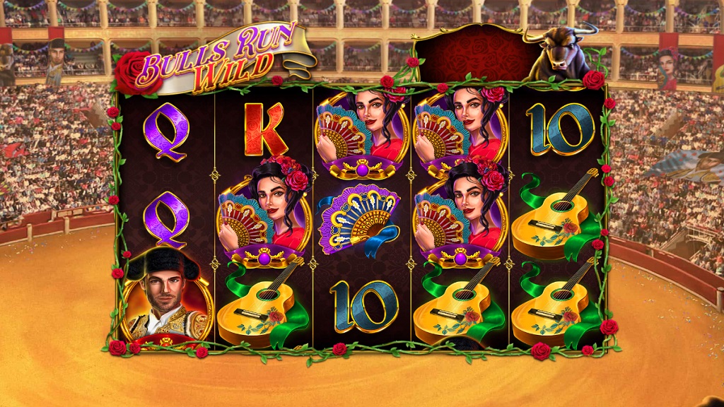 Screenshot of Bulls Run Wild slot from Red Tiger Gaming