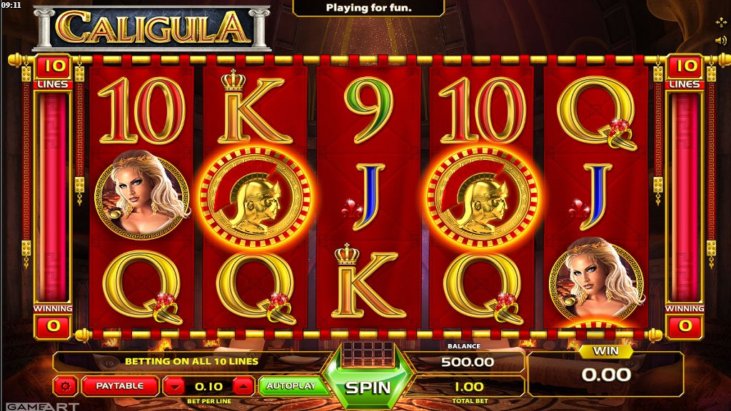 Screenshot of Caligula slot from GameArt