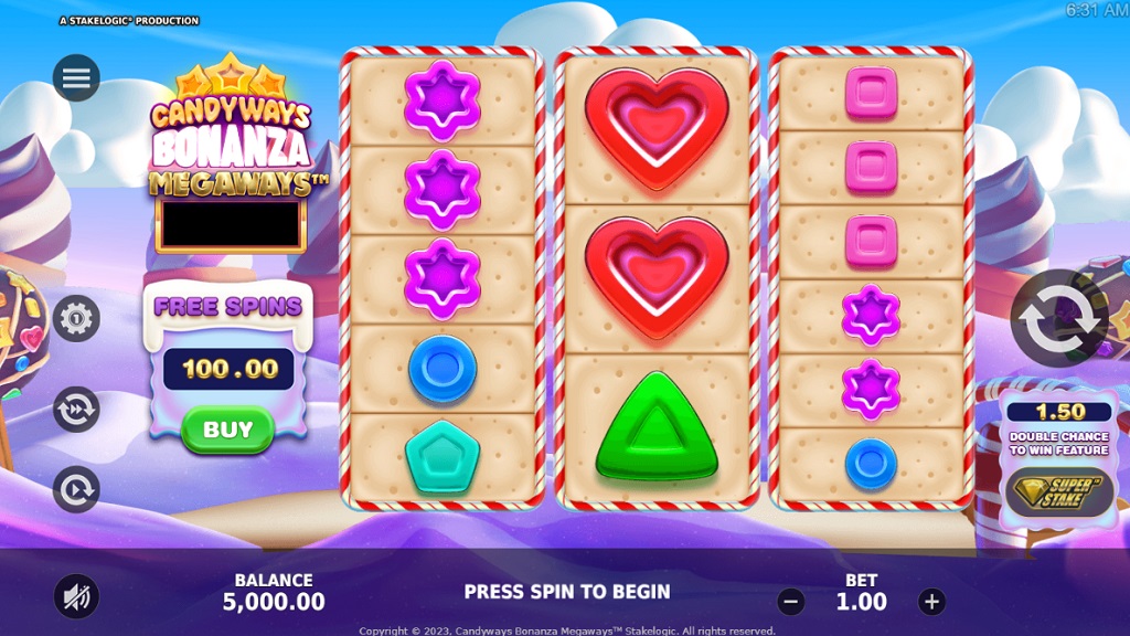 Screenshot of Candyways Bonanza Megaways slot from StakeLogic