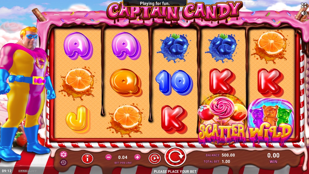 Screenshot of Captain Candy slot from GameArt