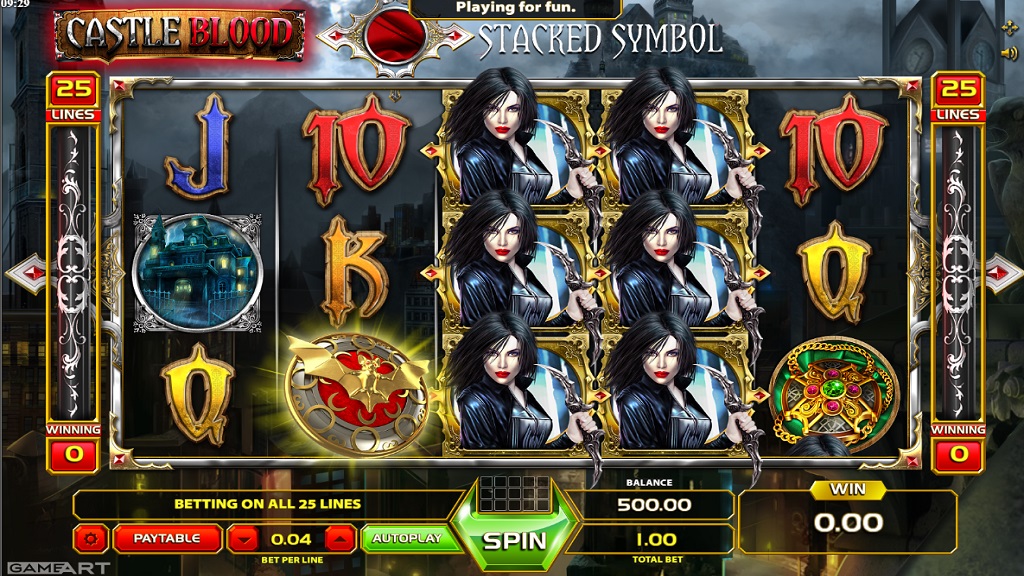 Screenshot of Castle Blood slot from GameArt