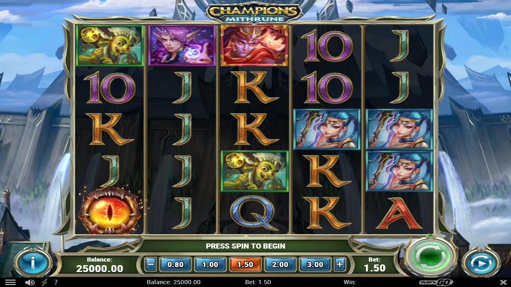 Screenshot of Champions of Mithrune slot from Play’n Go