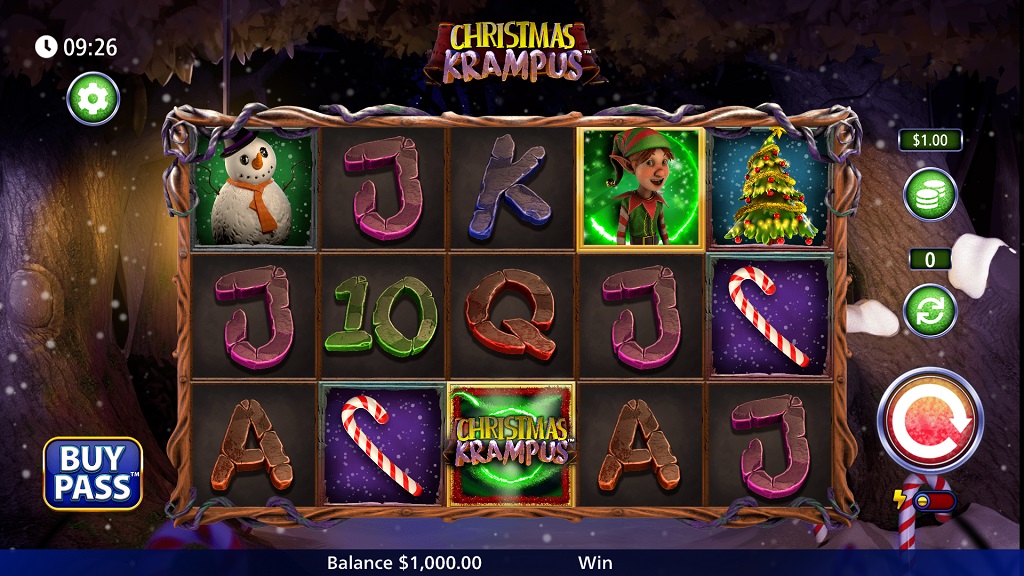 Screenshot of Christmas Krampus slot from SG Gaming