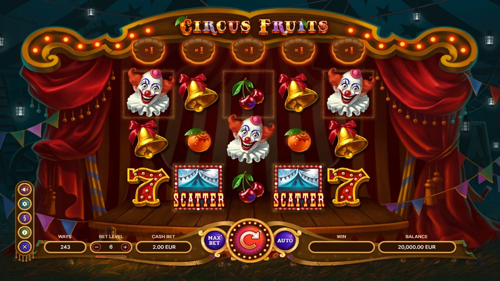 Screenshot of Circus Fruits slot from TrueLab Games