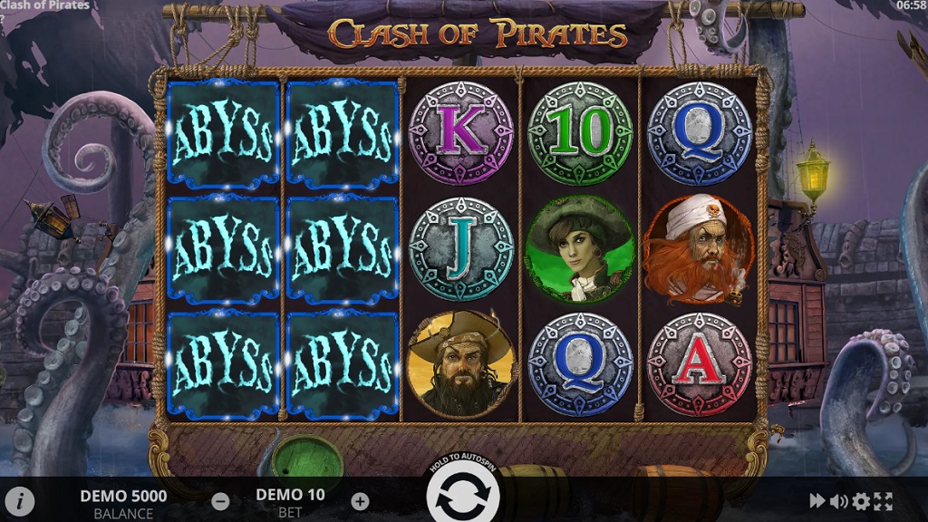 Screenshot of Clash of Pirates slot from Evoplay Entertainment