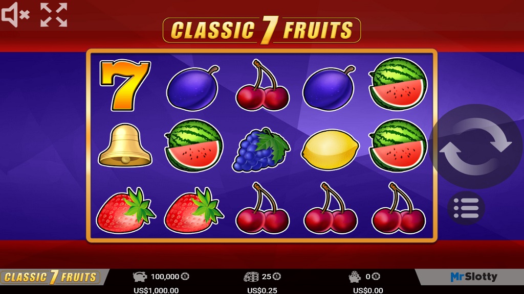 Screenshot of Classic 7 Fruits slot from Mr Slotty