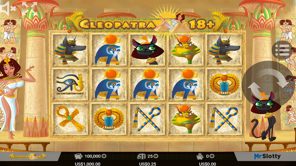 Screenshot of Cleopatra 18 slot from Mr Slotty