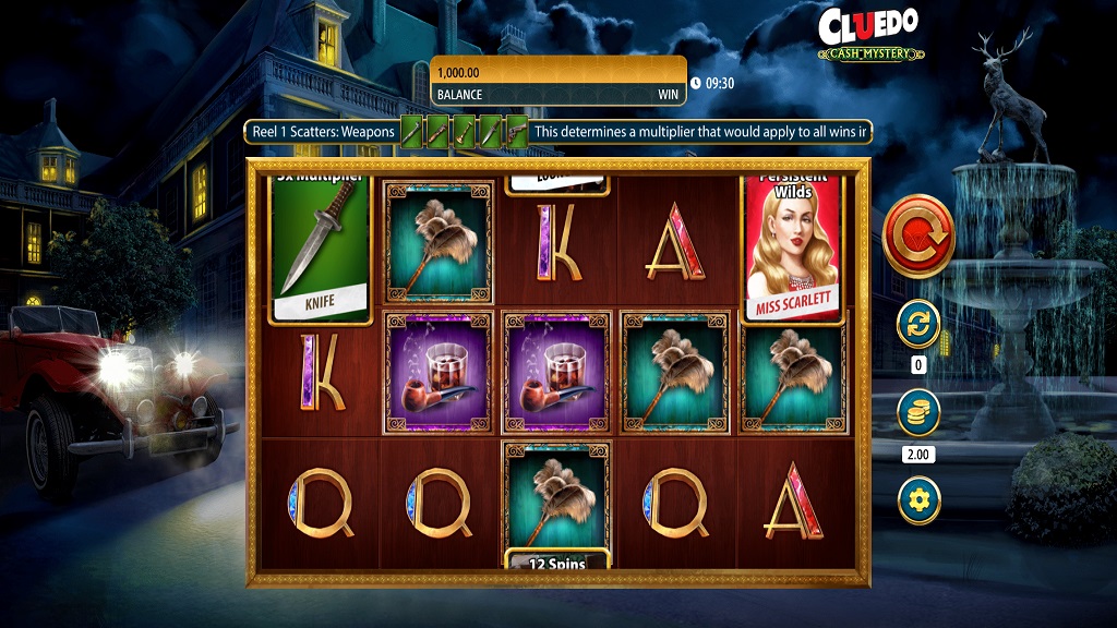 Screenshot of Cluedo Cash Mystery slot from SG Gaming