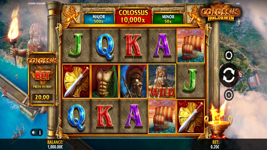 Screenshot of Colossus Hold & Win slot from iSoftBet