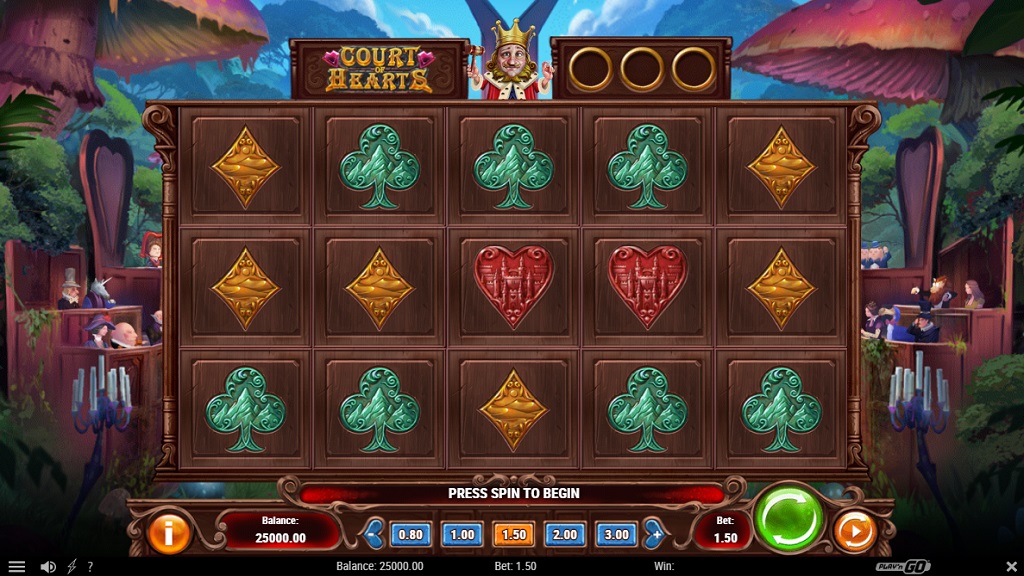 Screenshot of Court of Hearts slot from Play’n Go