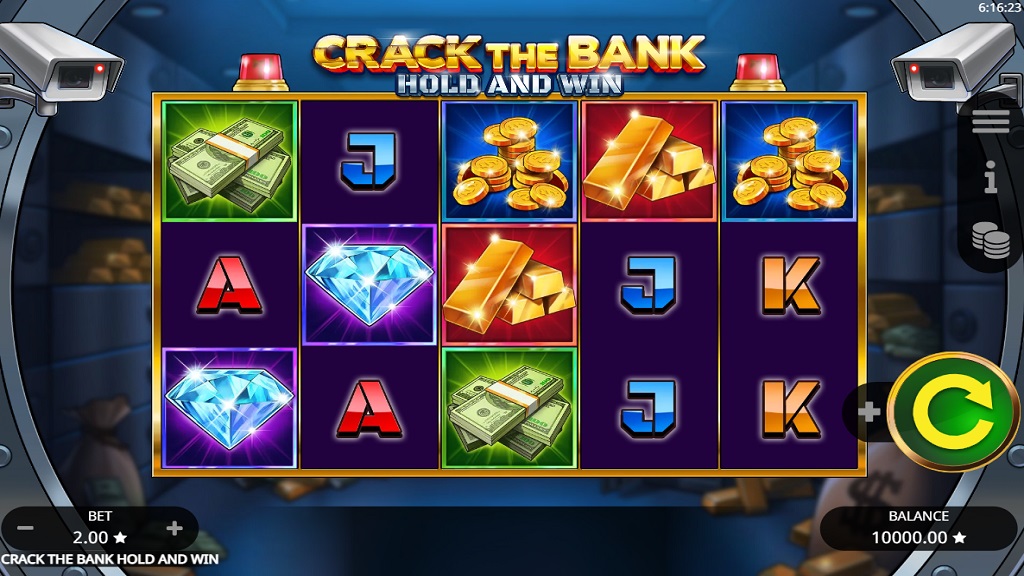 Screenshot of Crack the Bank Hold and Win slot from Booming Games
