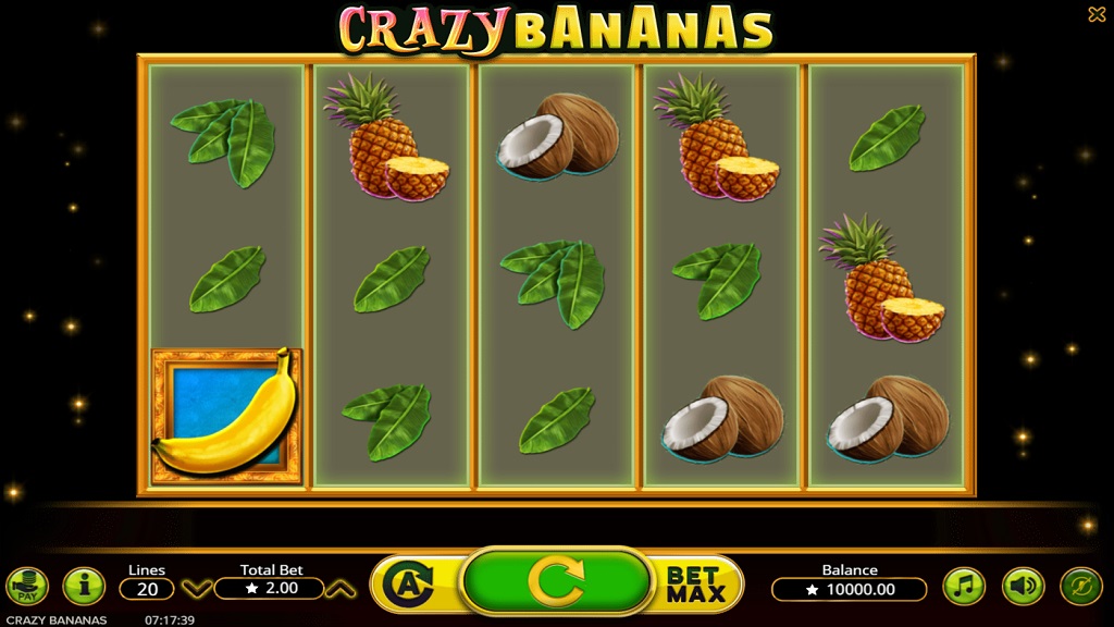 Screenshot of Crazy Bananas slot from Booming Games