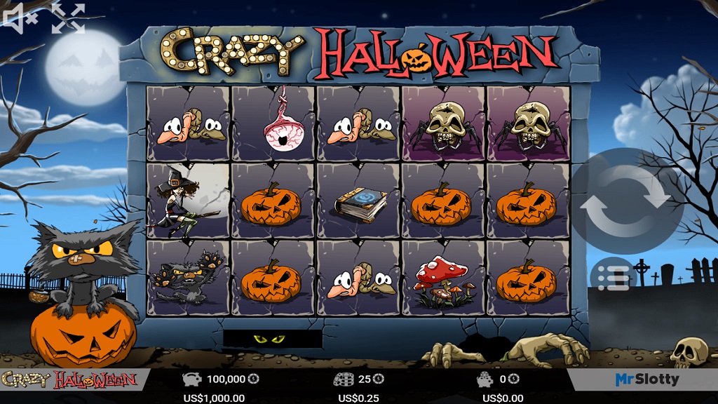 Screenshot of Crazy Halloween slot from Mr Slotty