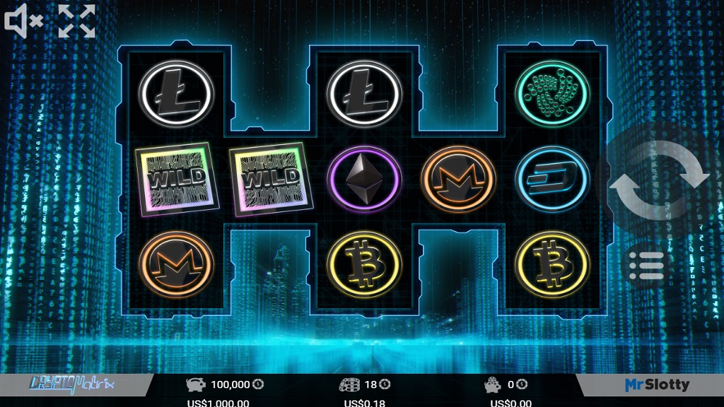 Screenshot of CryptoMatrix slot from Mr Slotty