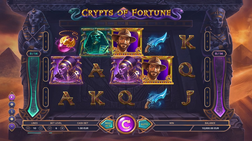 Screenshot of Crypts of Fortune slot from TrueLab Games