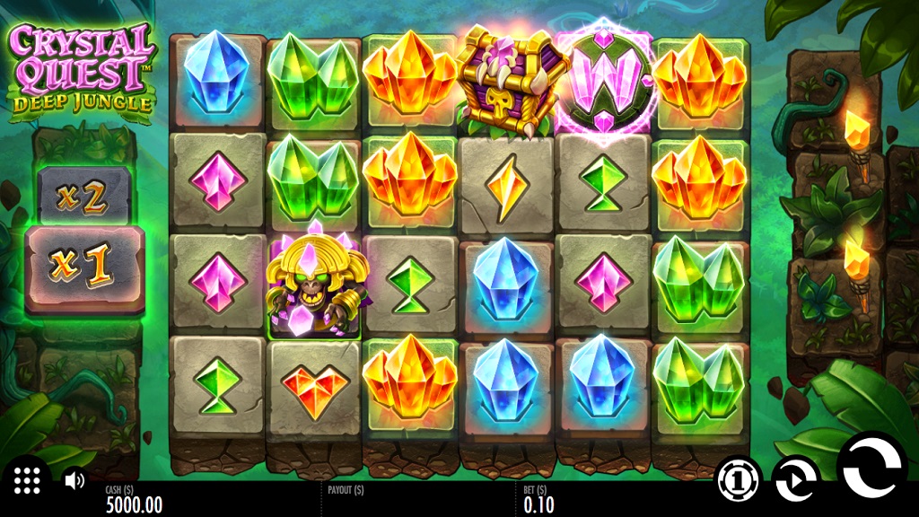 Screenshot of Crystal Quest - Deep Jungle slot from Thunderkick
