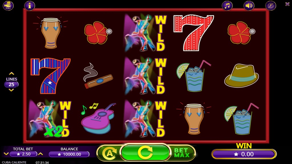 Screenshot of Cuba Caliente slot from Booming Games