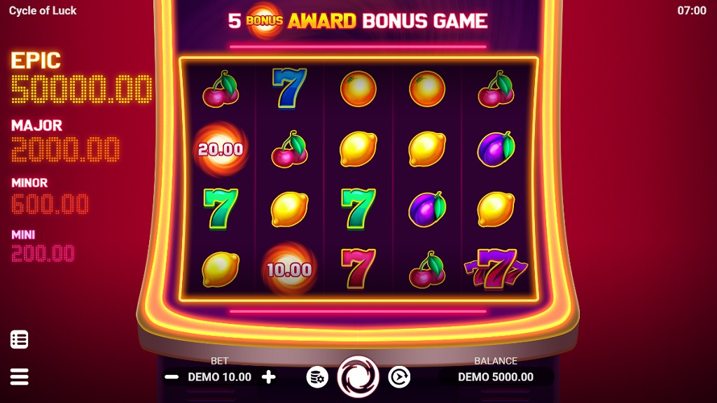 Screenshot of Cycle of Luck slot from Evoplay Entertainment