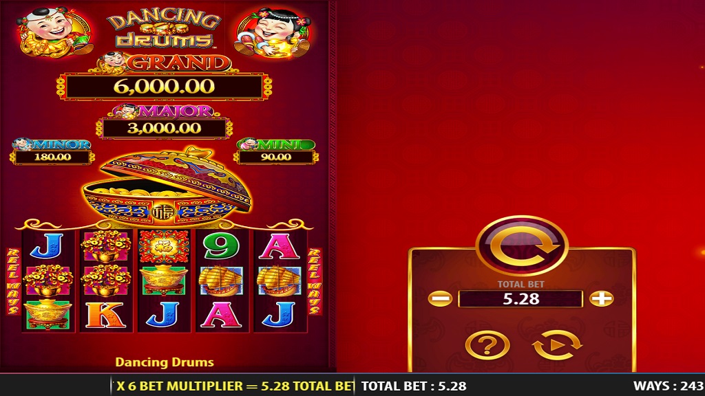 Screenshot of Dancing Drums slot from SG Gaming