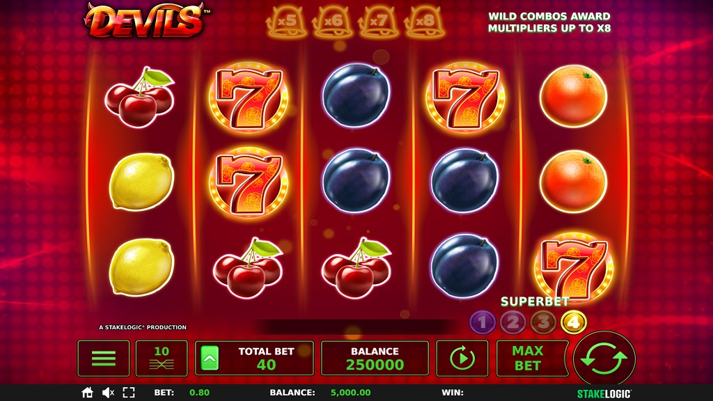 Screenshot of Devils slot from StakeLogic