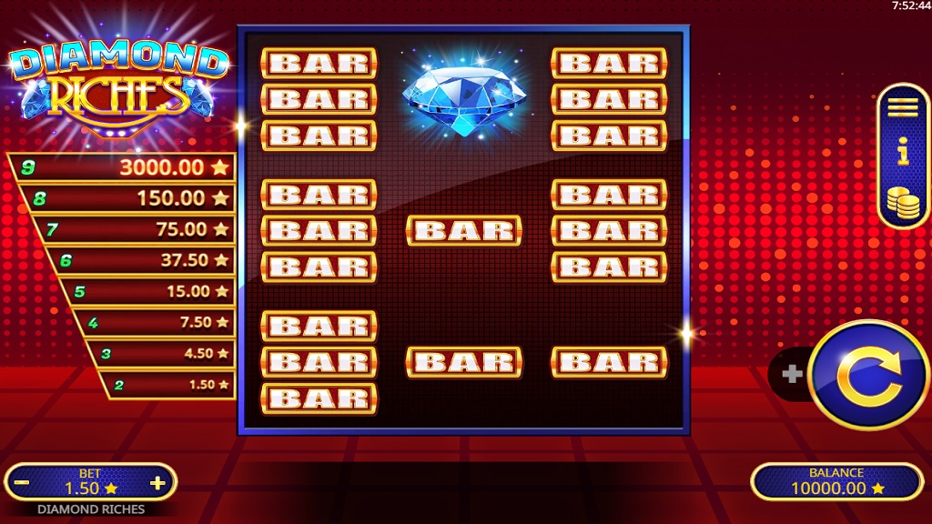 Screenshot of Diamond Riches slot from Booming Games