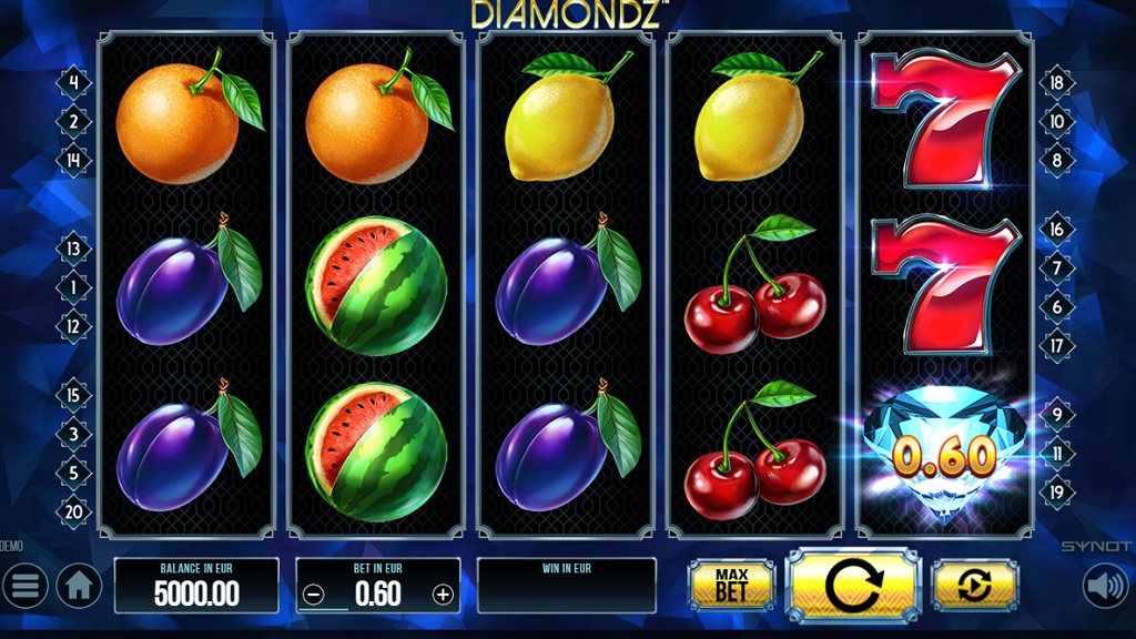 Screenshot of Diamondz slot from Synot