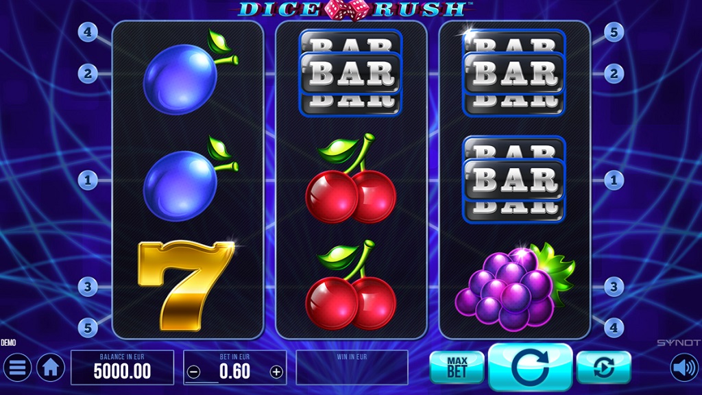 Screenshot of Dice Rush slot from Synot