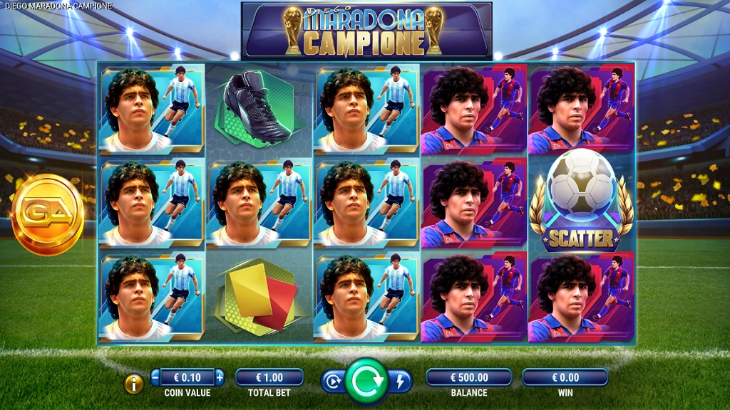 Screenshot of Diego Maradona Champion slot from GameArt