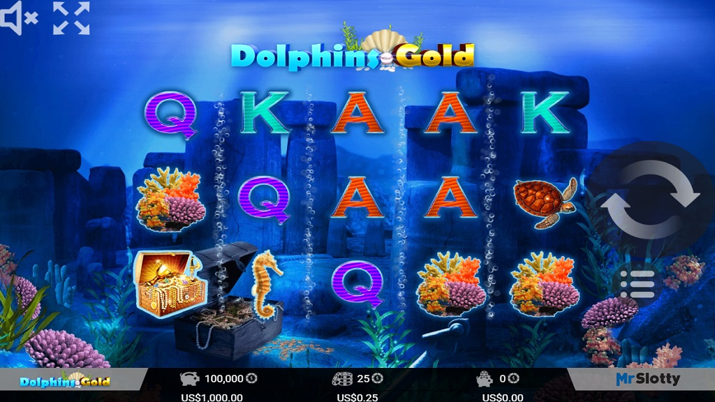 Screenshot of Dolphins Gold slot from Mr Slotty