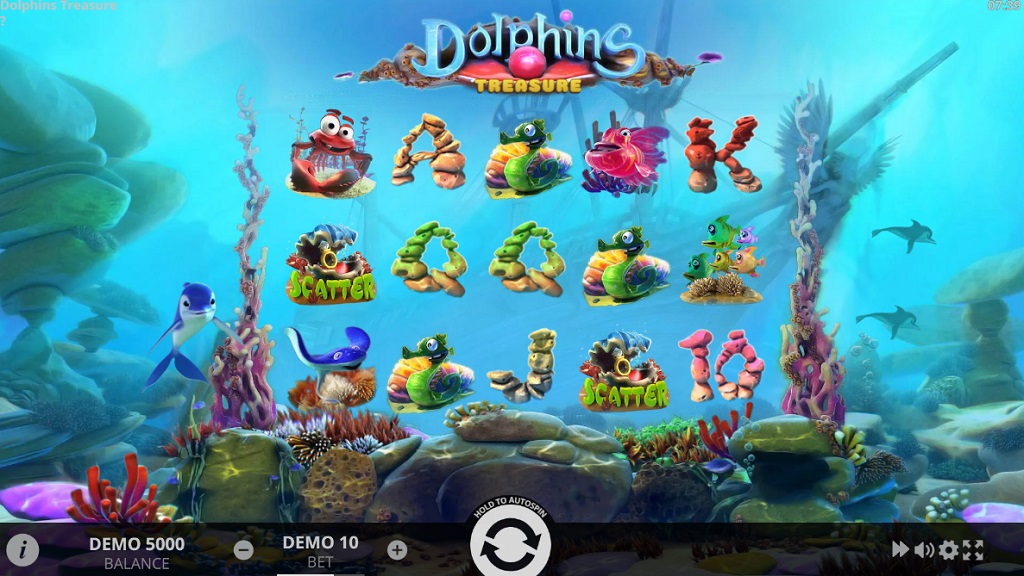 Screenshot of Dolphins Treasure slot from Evoplay Entertainment