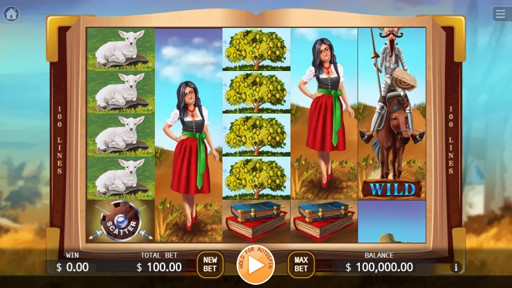 Screenshot of Don Quixote slot from Ka Gaming