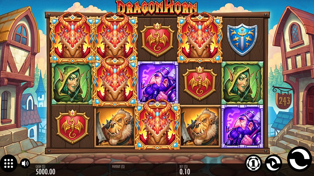 Screenshot of Dragon Horn slot from Thunderkick