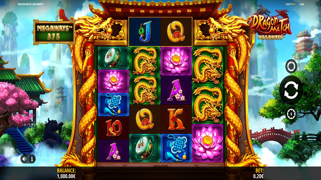 Screenshot of Dragon Match Megaways slot from iSoftBet