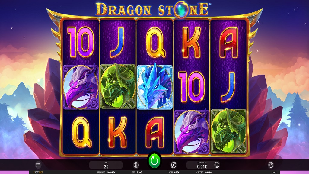 Screenshot of Dragon Stone slot from iSoftBet