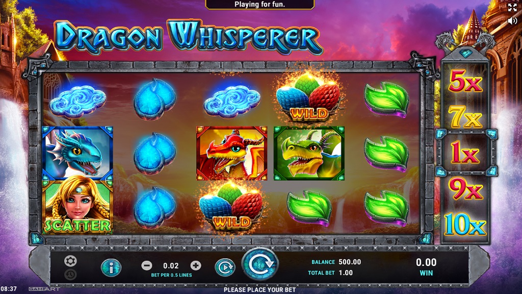 Screenshot of Dragon Whisperer slot from GameArt