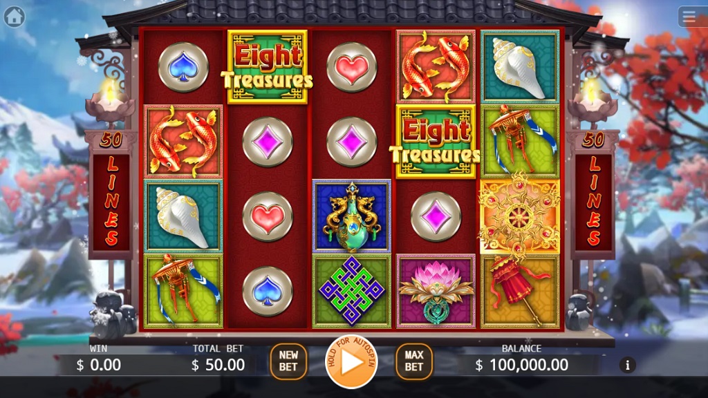 Screenshot of Eight Treasures slot from Ka Gaming