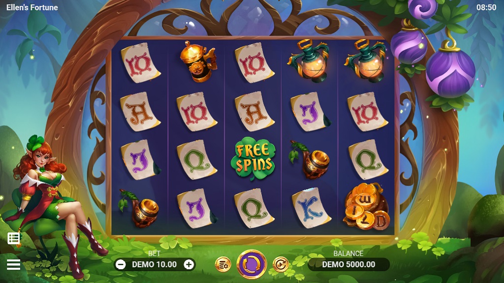 Screenshot of Ellen's Fortune slot from Evoplay Entertainment