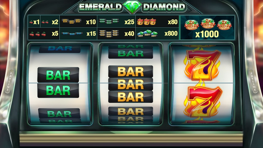 Screenshot of Emerald Diamond slot from Red Tiger Gaming