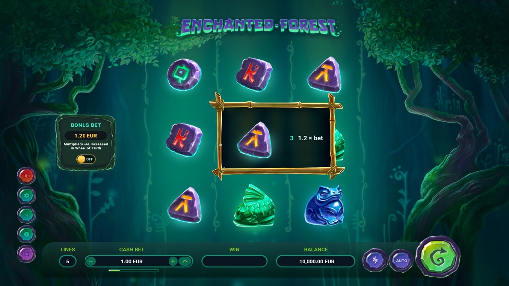 Screenshot of Enchanted Forest slot from TrueLab Games