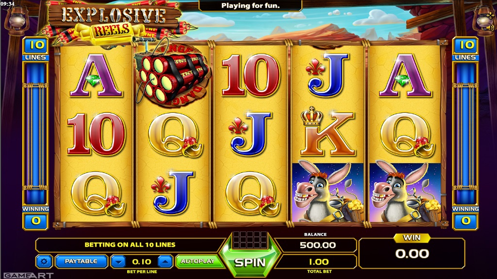 Screenshot of Explosive Reels slot from GameArt