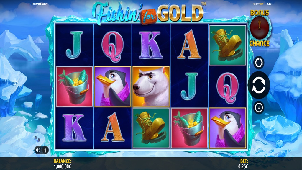 Screenshot of Fishin For Gold slot from iSoftBet